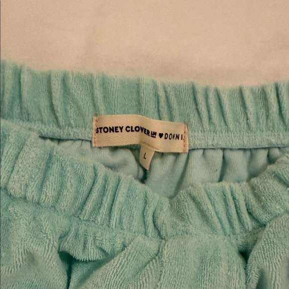 Stoney Clover Lane SCL x DONNI. Teal Terry Cloth Women's Joggers - Picture 5 of 5